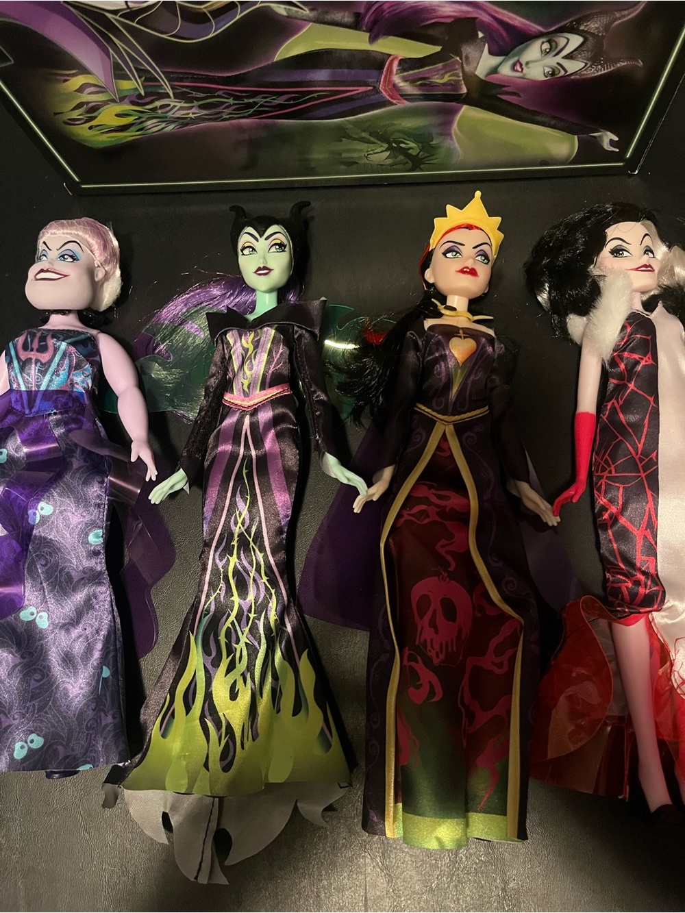 Disney Princess Villains Black and Brights Collection, Fashion Doll 4 Pack